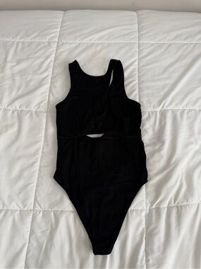 Colsie Black One-Piece Swimsuit with Cutout Detail